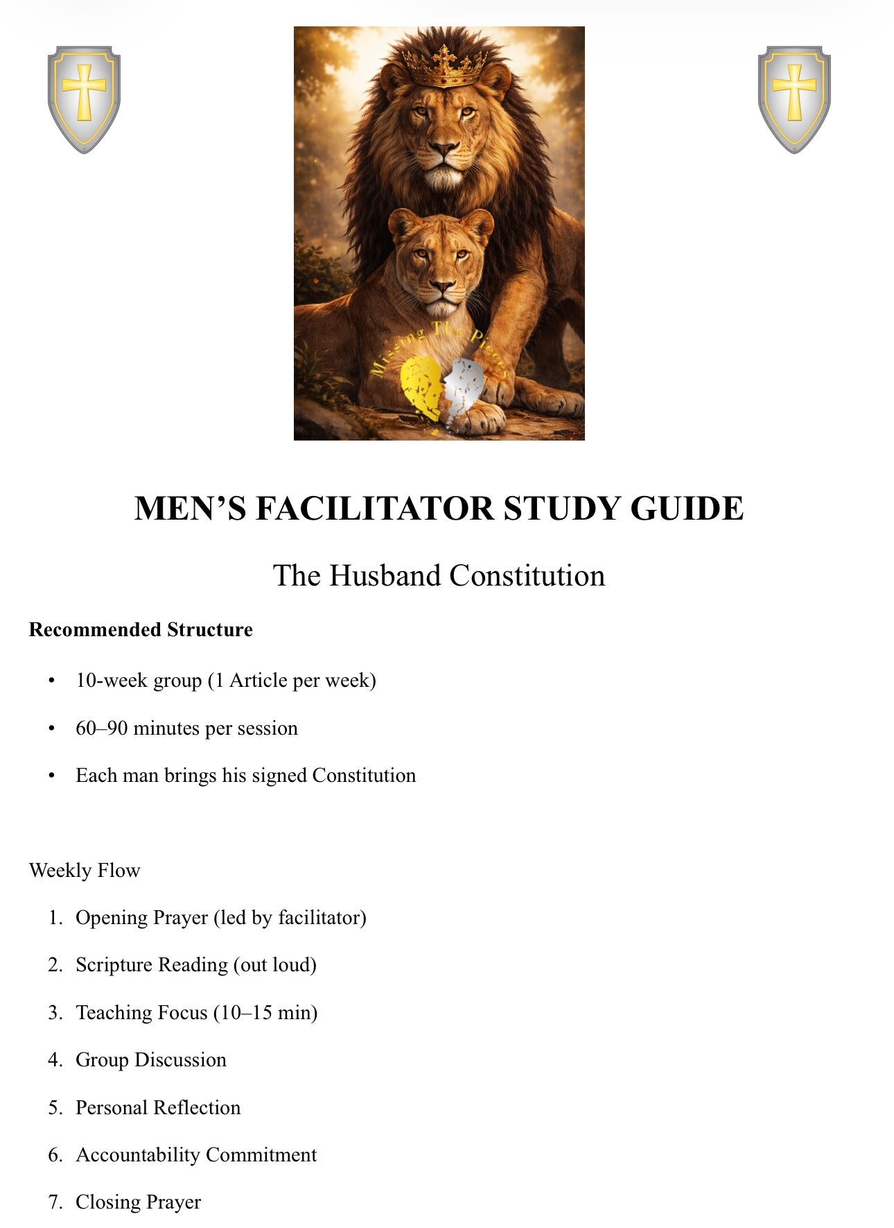The Husband Constitution – Facilitator’s Study Guide (10-Week Men’s Group Curriculum)